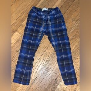 Mini Boden Plaid Pants Boys size 5y / 110 Elastic Waist 100% Cotton Flannel Blue